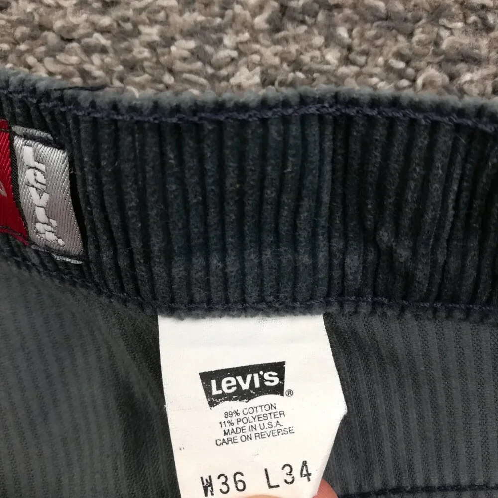 Vintage 1997 Levi's SilverTab Pants Corduroy Loose Fit Wide Leg Baggy Mens 36x30